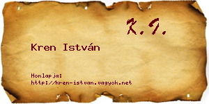 Kren István névjegykártya